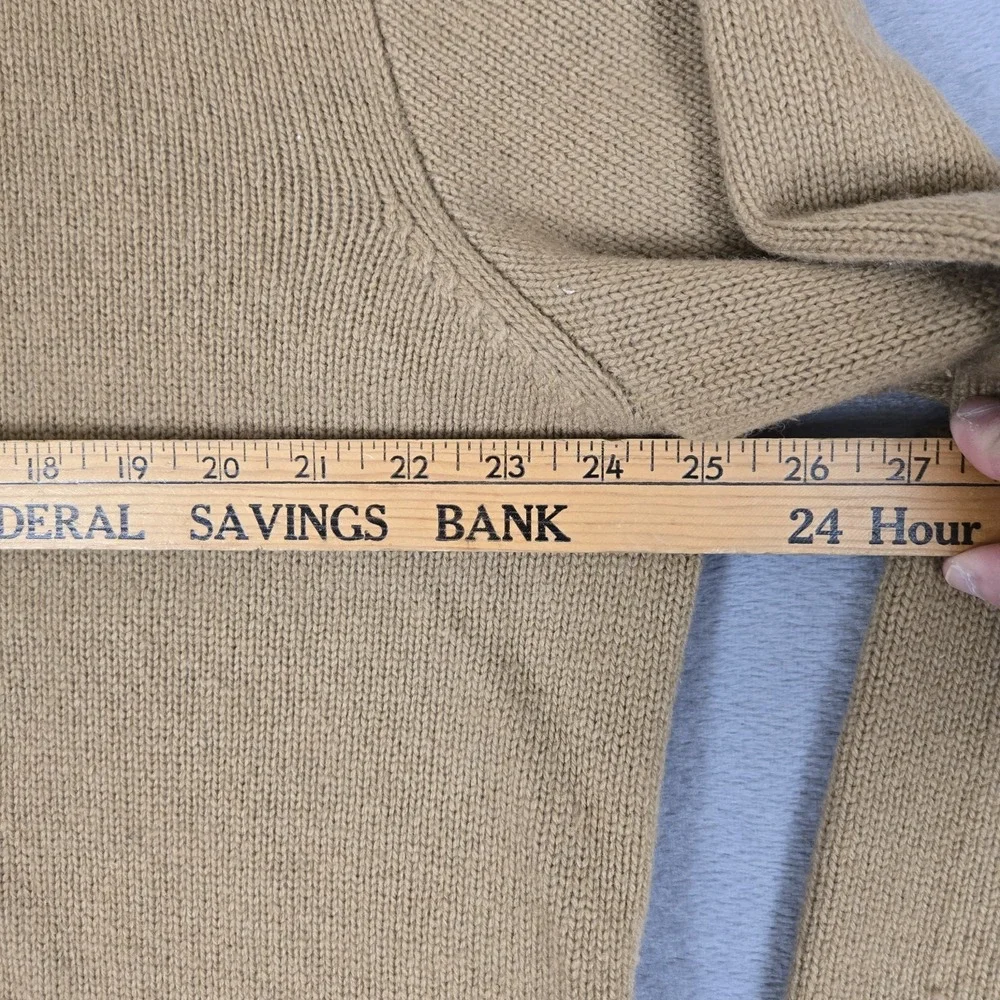 Polo Ralph Lauren 1/4 Zip Sweater Mens XL Brown 100% Lambswool Vintage 90s Prep‎